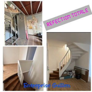 Photo de galerie - Placo, escalier, plafond, mur et sol