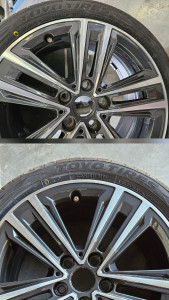 Photo de galerie - Réparations et peinture sur jantes bi-tons de BMW.  