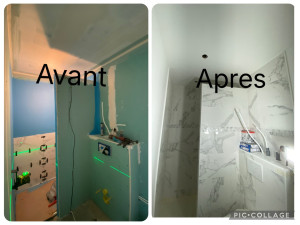 Photo de galerie - Rénovation complet salle d bain peinture carrelage 