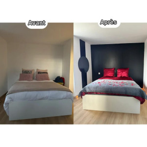 Photo de galerie - Avant / Après – Chambre transformée en Love Room