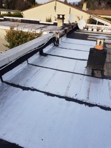 Photo de galerie - Étanchéité toit terrasse suite à des dégâts des eaux dans la maison.
Pose de calandrite