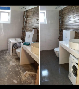 Photo de galerie - Salle de bain en fin de travaux
avant et après mon passage ?