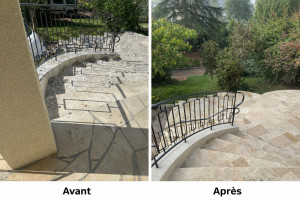 Photo de galerie - Pose de travertin 