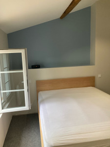 Photo de galerie - Peinture d’une chambre bleue et blanc