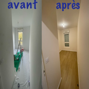 Photo de galerie - Transformation complète de la couleur : passage du blanc à un beige élégant, pour une finition fine et soignée