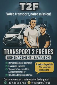 Photo de galerie - ? Transport 2 Frères – Livraison & déménagement en Île-de-France. Camion 12 m³ adapté pour meubles, électroménagers et cartons. ✅ Rapides, sérieux et efficaces ✅ Manutention possible si besoin