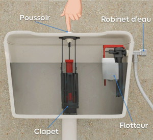 Photo de galerie - Remplacement wc ou pièce défectueuse (mécanismes wc et robinet flotteur)