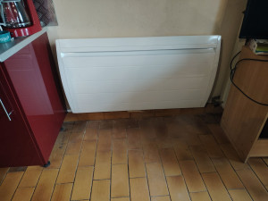 Photo de galerie - Pose et raccordement de chauffage électrique a chaleur douce de 2000W chez des clients.