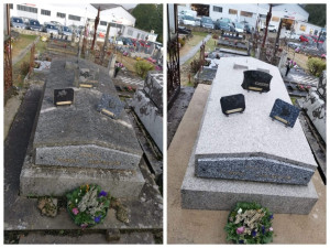 Photo de galerie - Avant Après  nettoyage de tombes 