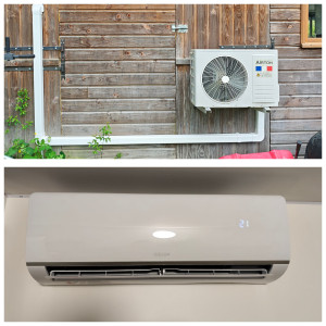 Photo de galerie - Installation pompe à chaleur airton dans une dépendance