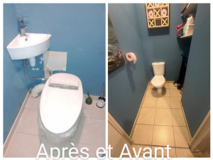 Photo de galerie - Changement de wc et pose de lavabo 