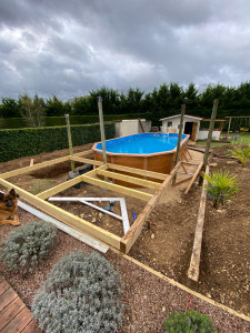 Photo de galerie - Creation d une terrasse autour d une piscine hors sol