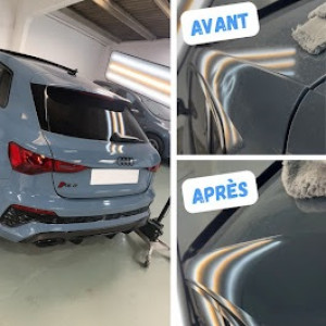 Photo de galerie - Avant / Après sur le montant gauche réalisation sans refaire de peinture par derrière donc plus économique et un résultat parfait assuré !