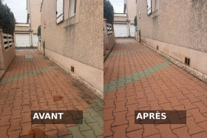 Photo de galerie - Nettoyage karcher pavé 