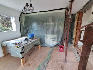 Photo de galerie - (Pendant) Protection avec bâche de la partie habitable 