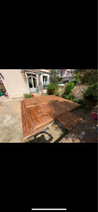 Photo de galerie - Création et pose d’une terrasse ossature bois 