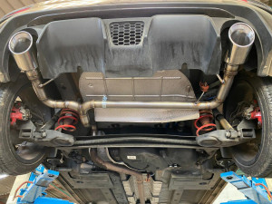 Photo de galerie - Réalisation ligne echappement sur-mesure fiat 500 abarth 595 competizion 