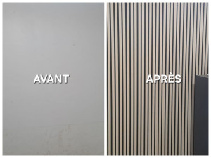 Photo de galerie - Pose de panneaux décoratifs. 