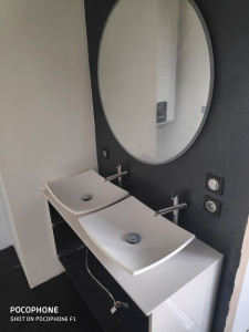 Photo de galerie - Pose meuble vasque 