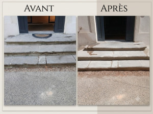 Photo de galerie - Rénovation d'entrée en pierre ?️