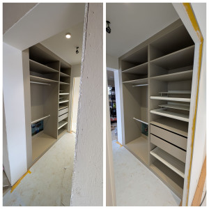 Photo de galerie - Montage et pose dressing d'entrée avec création joue d'habillage sur mesure