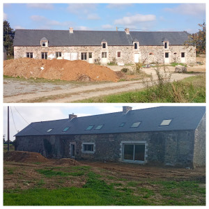 Photo de galerie - Façade avant et arrière . rénovation complète de la couverture,dépose de l'ancienne couverture et rénovation a neuf .