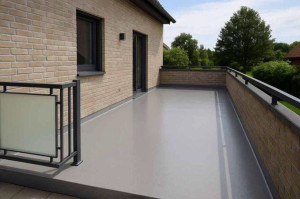 Photo de galerie - Réflexion de sol, d’une terrasse en résine époxy