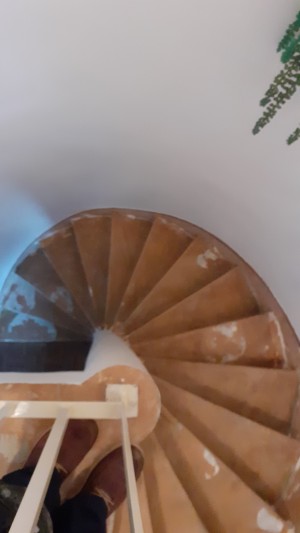 Photo de galerie - Pose de moquette sur escalier (avant)