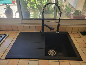 Photo de galerie - Pose évier encastré + mitigeur 