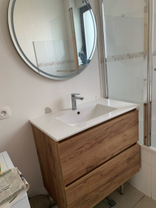 Photo de galerie - Pose meuble et parois de douche 