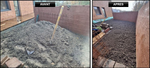 Photo de galerie - J'ai réalisé une répartition des terres (nivelage) à la pell