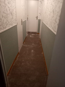 Photo de galerie - Réfection d'un couloir en papier peint. 