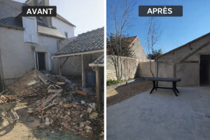 Photo de galerie - Travaux réalisés en août 2022 : une rénovation de maison de A à Z. Ici, vous pouvez voir la petite cour intérieure.  