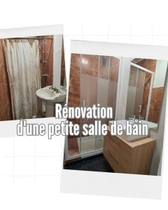 Photo de galerie - Installation d'une paroi de douche et d'un meuble + vasque, quelques petites retouches diverses, et voilà ! ?

#renovation #salledebain #salledeau #petitbudget