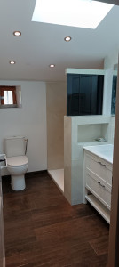 Photo de galerie - Rénovation d'une salle d'eau. 
On casse tout et voilà le résultat ?
