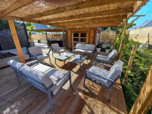 Photo de galerie - Création terrasse et pergola bois.