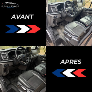 Photo de galerie - Voici un avant après de ma prestation de lavage sur ce Ford transit custom 