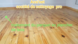 Photo de galerie - Traitement complet du parquet en plancher de bois 
ponçage,décapage , nettoyage, finition avec de produits professionnels 
