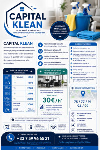Photo de galerie - Présentation de Capital Klean  Capital Klean est une nouvelle société spécialisée dans les services de ménage et de nettoyage, destinée aussi bien aux particuliers qu’aux professionnels. 