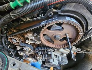 Photo de galerie - Remplacement kit courroie de distribution + pompe a eau