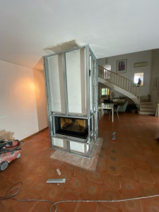 Photo de galerie - Habillage d’un cheminée 