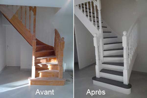 Photo de galerie - Travaux de peinture sur escalier