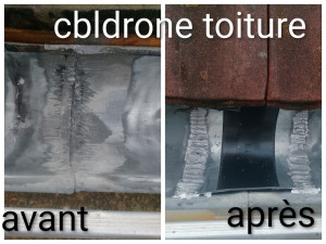 Photo de galerie - Réparation de gouttières zinc soudure cassé par des années de dilatation 