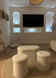 Photo de galerie - Mur télé en placo avec télé télé encastré 