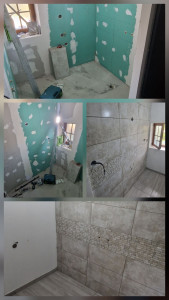 Photo de galerie - Pose de carrelage et faïence dans une salle de bain