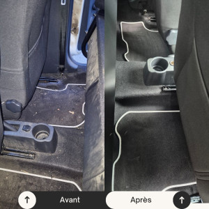 Photo de galerie - Nettoyage intérieur d'un Dacia Sandero. Lavage auto à domicile près de Rouen dans la seine maritime (76) et l'Eure (27)