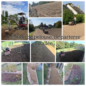 Photo de galerie - Création de pelouse, de parterre, d'allée....