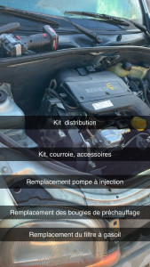 Photo de galerie - Kit, distribution et pompe à eau  remplacement de la pompe à injection, filtre à gasoil