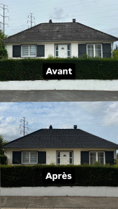 Photo de galerie - Intervention sur une toiture, quatre ponts, décapage, peinture