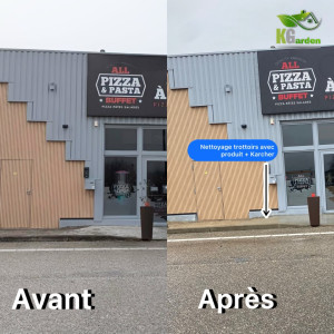 Photo de galerie - Nettoyage du trottoir ( restaurant All pizza & pasta boe) 